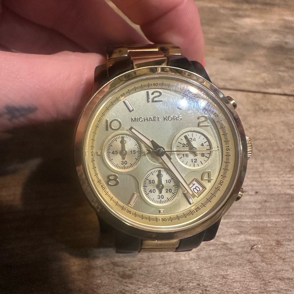 Michael Kors Gold And Black Chronograph Watch